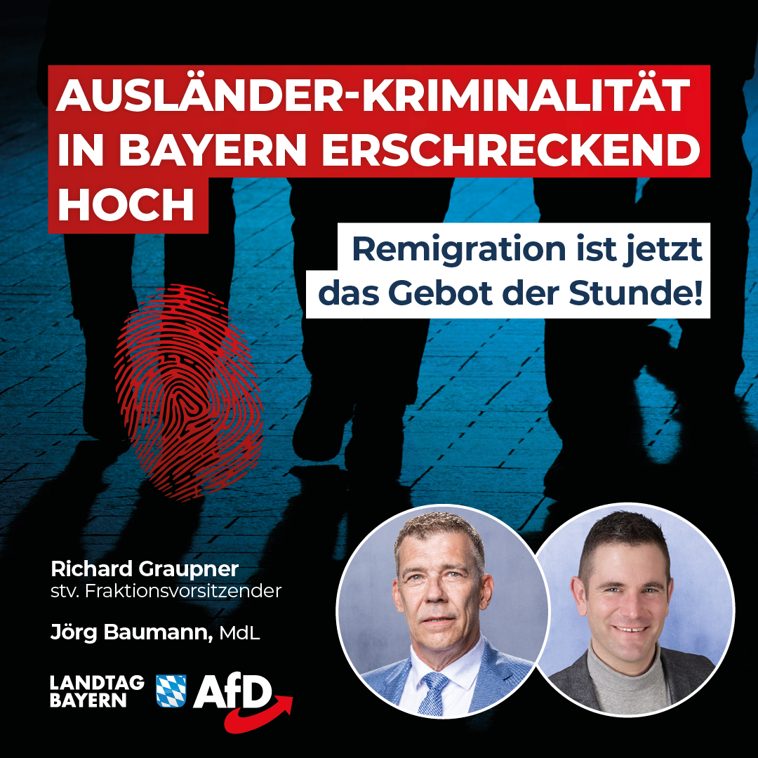 Richard Graupner / Jörg Baumann: Ausländer-Kriminalität in Bayern auf erschreckend hohem Niveau – Remigration ist jetzt das Gebot der Stunde! 1 20240318 Graupner Baumann Kriminalitaet