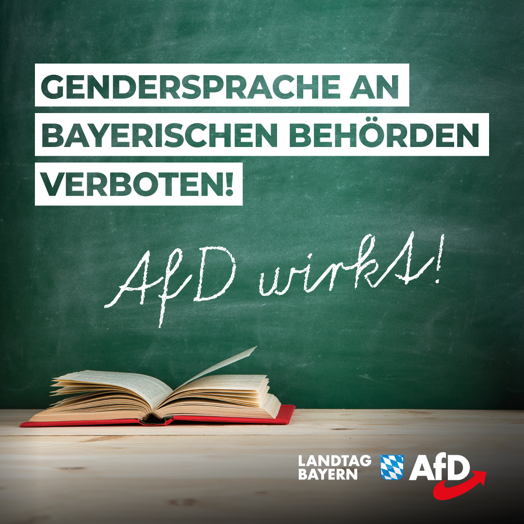 AfD wirkt! – Gendersprache an bayerischen Behörden verboten 1 20240319 Genderverbot