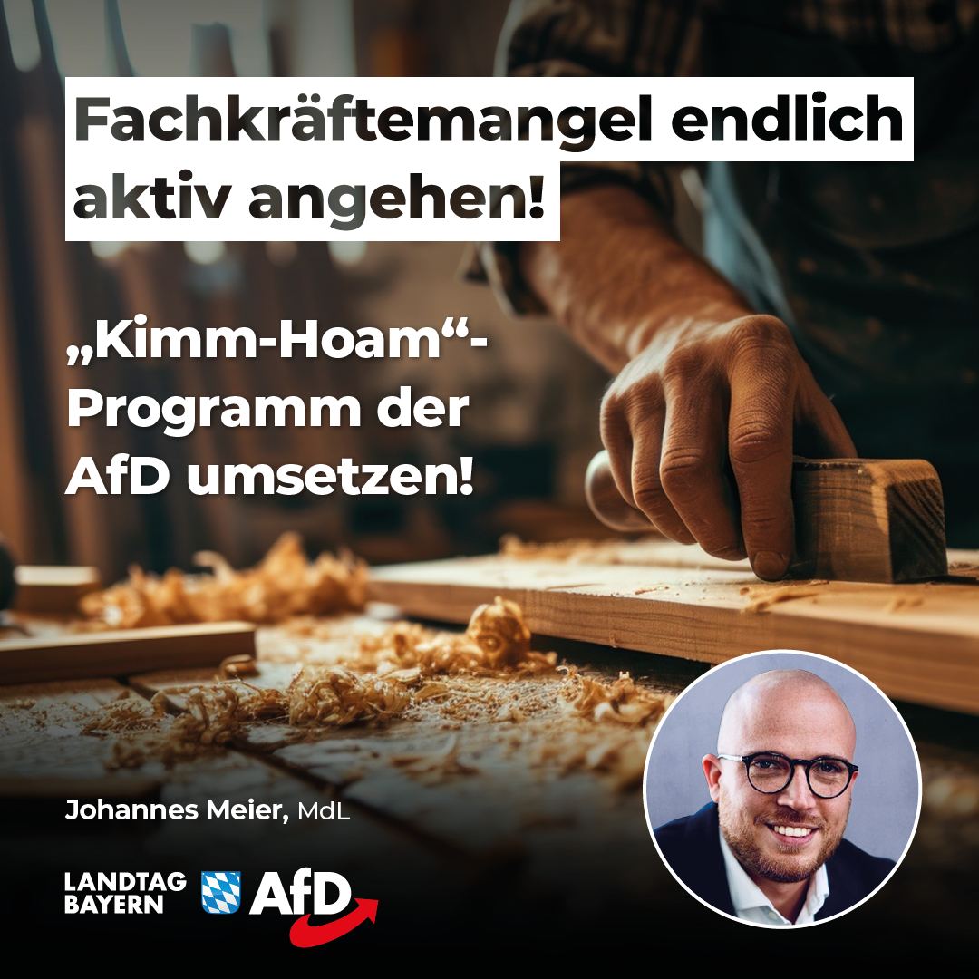 Johannes Meier: Fachkräftemangel endlich aktiv angehen! – „Kimm-Hoam“-Programm der AfD umsetzen! 1 fachkraeftemangel endlich angehen