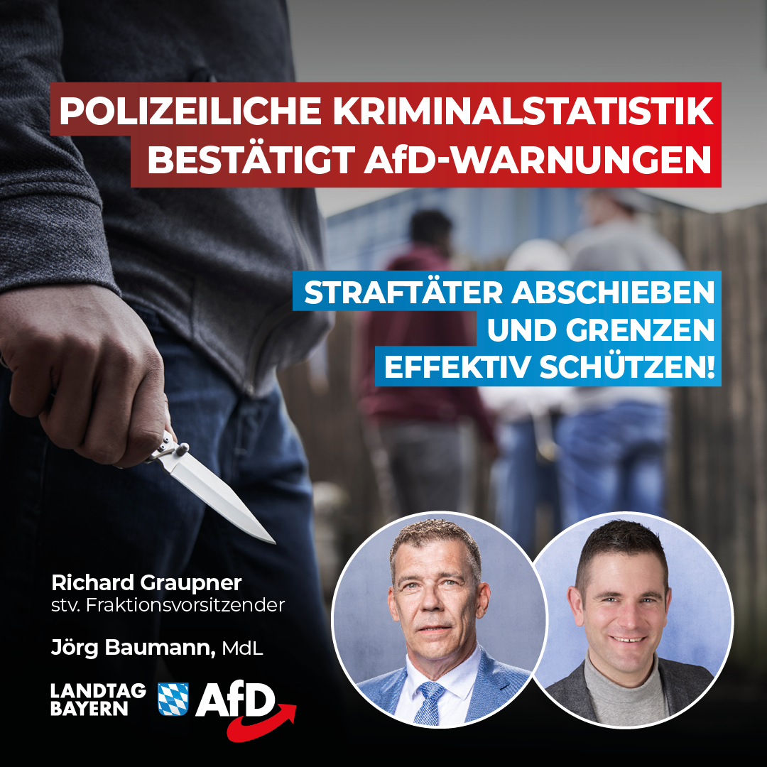 Graupner / Baumann: Polizeiliche Kriminalstatistik bestätigt AfD-Warnungen – Straftäter abschieben und Grenzen effektiv schützen! 1 20240409 Graupner Baumann Kriminalstatistik