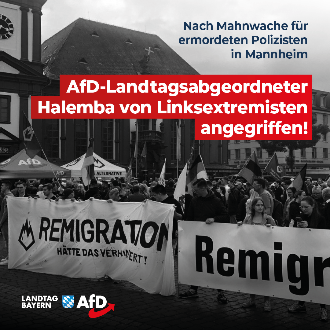 Nach Mahnwache für ermordeten Polizisten in Mannheim – AfD-Landtagsabgeordneter Halemba von Linksextremisten angegriffen! 1 20240603 3 Mahnwache Mannheim