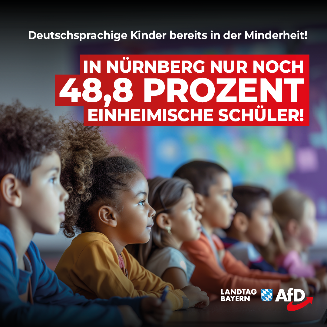 In Nürnberg nur noch 48,8 Prozent einheimische Schüler – Deutschsprachige Kinder bereits in der Minderheit! 1 20240617 Nuernberg Schueler Deutsch Minderheit