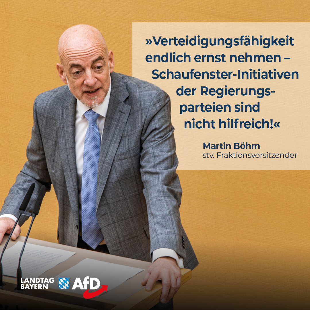 Martin Böhm: Verteidigungsfähigkeit endlich ernstnehmen – Schaufenster-Initiativen der Regierungsparteien sind nicht hilfreich! 1 20240618 1 Boehm Verteidiung