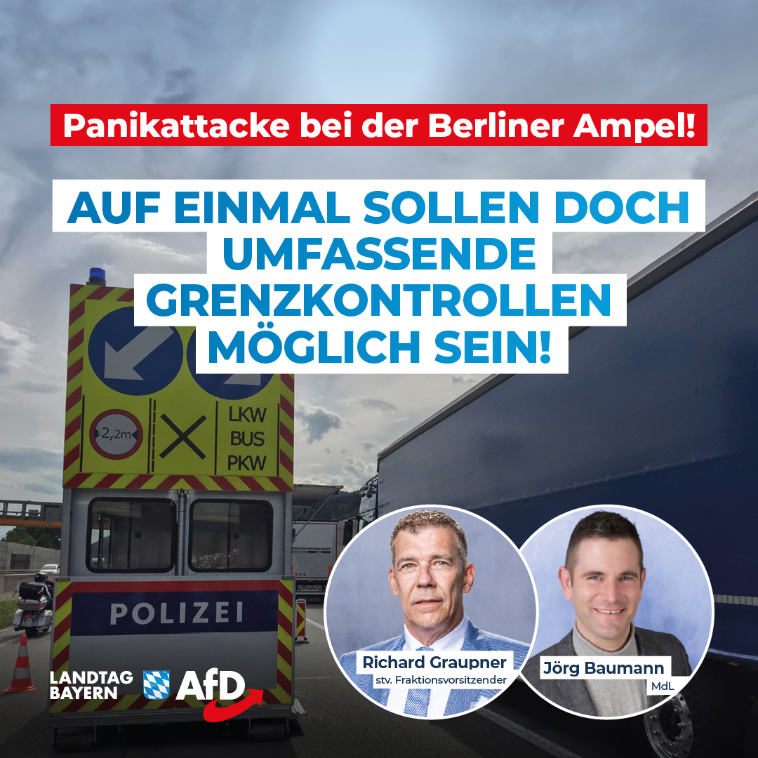 Richard Graupner/Jörg Baumann: Panikattacke bei der Berliner Ampel – Auf einmal sollen doch umfassende Grenzkontrollen möglich sein 1 20240910 Graupner Baumann Grenzkontrollen Ampel