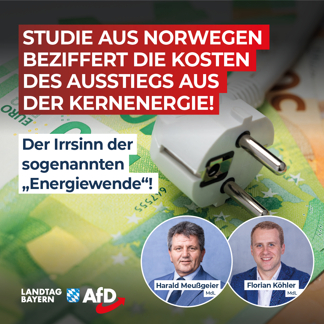 Harald Meußgeier / Florian Köhler: Studie aus Norwegen beziffert die Kosten des Ausstiegs aus der Kernenergie – Der Irrsinn der sogenannten „Energiewende“ 1 20240918 Meussgeier Koehler Energiewende